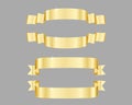 Ribbon banner set. Golden ribbons. Vector illustration. Royalty Free Stock Photo